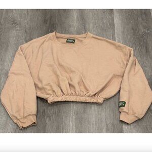 Daily Drills Oversized Cropped Crewneck Bubble Crew Cafe Womens XS